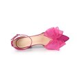 thumbnail image 4 of BLISSFUL STEP Escarpins à Talon Bloc Bout Pointu Nœud Papillon Femme Rose Vif 7.5, 4 of 8
