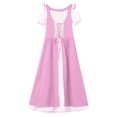thumbnail image 3 of YiZYiF Robe Vintage Médiévale Renaissance à Manches Courtes pour Filles Enfants, Festival d'Halloween, Jeu de Rôle, Fête, Robes de Bal, Rose 12, 3 of 5