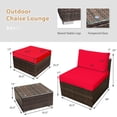 thumbnail image 2 of Patiojoy 5-Piece Outdoor Rattan Wicker Sofa Set Lounge Chair with Red Cushions, 2 of 9