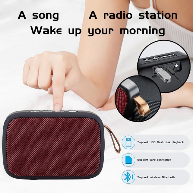 WIFKLSIIPG Haut-Parleur FM Stéréo Bluetooth Sans Fil Portable avec Carte SD pour Téléphone Intelligent Tablette Ordinateur Portable