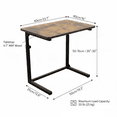 thumbnail image 4 of Tinymod C-Shaped Sofa Side Table for Couch & Bed, Height Adjustable Laptop Table, Rustic Brown, 4 of 8