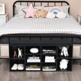 thumbnail image 4 of Gymax Entryway Padded Shoe Storage Bench 10-Cube Organizer Bench Adjustable Black, 4 of 10