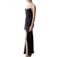 thumbnail image 2 of SUNSIOM Robe Longue en Satin pour Femmes Couleur Unie Été Dos Nu Fendue Robe de Soirée pour Cocktail Plage Mode Urbaine, 2 of 5