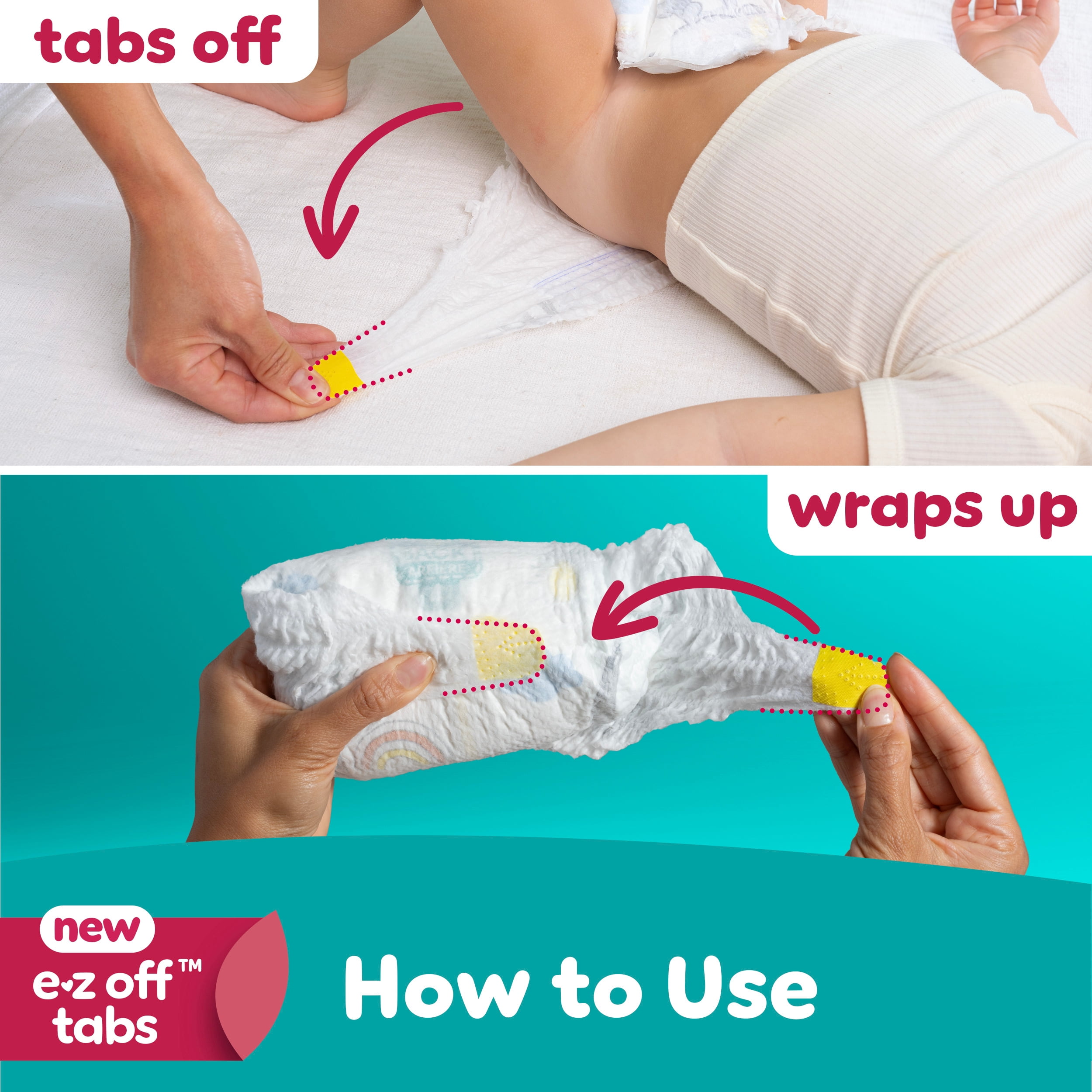 Pampers Couches - Swaddlers 360° - Taille 3, jusqu'à 100 % Anti-Fuites avec Ajustement Sec et Confortable, Onglets Faciles à Enlever Conçus pour des Changements Faciles, Couche à Enfiler