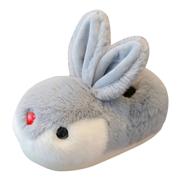 Pantoufles pour Tout-Petits, Pantoufles pour Filles à Motif d'Animaux de Dessin Animé Semelle Souple Intérieur Confort Chaleur Chaussures pour Enfants à la Maison, Pantoufles pour Enfants, Gris, 7