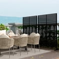 thumbnail image 1 of QinaQin 2PC Metal Privacy Screen Outdoor, Freestanding Divider, Black Stripe, 1 of 8
