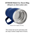 thumbnail image 2 of AVODAH Tea Infuser Mug with Tea Strainer, Two Lids and Straw - Blue, 2 of 9
