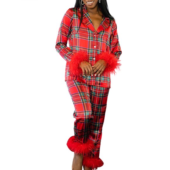 Long Sleeve Tops + Elastic Pants Mother Daughter Pajamas Matching Sets