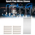 thumbnail image 2 of Unique Bargains 8 Pcs Engine Spark Plug Wire Boots Protector Sleeve with 16 Pcs Wire Cable Ties Set for Car White, 2 of 6