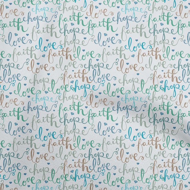 oneOone Cotton Silk Turquoise Blue Fabric Text Craft Projects Decor Fabric Printed By The Yard 42 Inch Wide