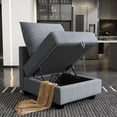thumbnail image 2 of HONBAY Modern Fabric Middle Module for Modular Sofa Customizable Sectional Sofa, Bluish Grey, 2 of 5