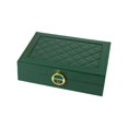 thumbnail image 1 of lionlar Travel Jewelry Box, Jewelry Storage Display Holder Mini Double Layer Soft Velvet Green, 1 of 9