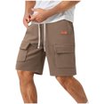 thumbnail image 2 of Styesk Shorts pour Hommes Couleur Unie Mode Décontractée avec Poches Taille à Lacets, 2 of 8