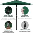 thumbnail image 3 of CHUANK 9ft Outdoor Market Table Patio Umbrella with Button Tilt and 8 Sturdy Ribs  Green, 3 of 6