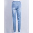 thumbnail image 5 of Womens Elastic Waist Pencil Stretch Denim Skinny Drawstring Jeans Pants Trousers, 5 of 5