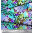 thumbnail image 2 of Soimoi Poly Georgette Fabric Animal Skin & Tropical Flower Print Sewing Fabric Yard 52 Inch Wide, 2 of 3