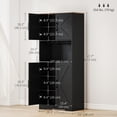 thumbnail image 3 of HOMCOM Armoire de Rangement de Garde-Manger de Cuisine avec Comptoir pour Four à Micro-Ondes, Noir, 3 of 10