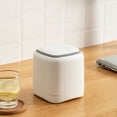 thumbnail image 4 of White Push Button Countertop Wastebasket Small Recycle Bin for Bedside Tables 5.71X5.31X5.31 Inches, 4 of 7