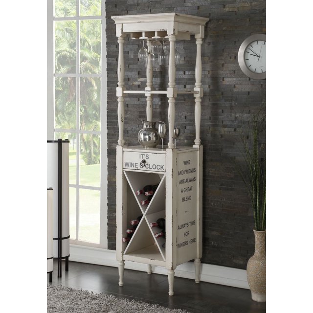 ACME Anthony Wine Cabinet in Antique White