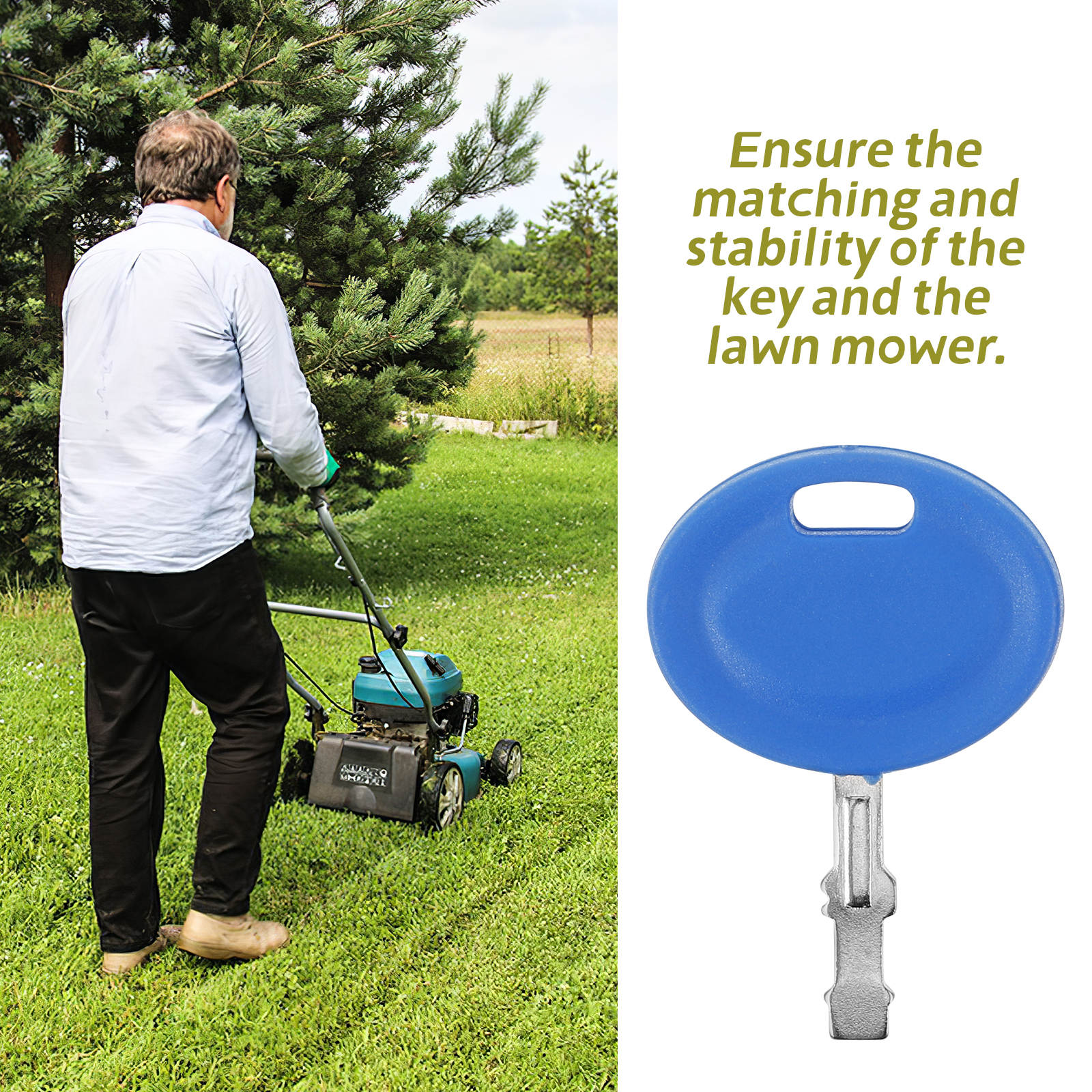 TABLZONE 4Set Blue Lawn Mower Key for Garden and Yard .4x1.6x0.2in