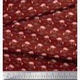 thumbnail image 3 of Soimoi Red Poly Georgette Fabric Flamingo Bird Decor Fabric Printed Yard 42 Inch Wide, 3 of 3