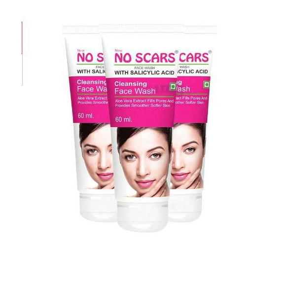 Pack 3 NO Scars with Salicylic Acid Cleansing Face Wash ( 60ml Each)