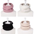thumbnail image 2 of Unisex Warm Knit Neck Circle Scarf Chunky Thick Circle Loop Scarf (White), 2 of 4