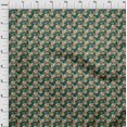 thumbnail image 4 of oneOone Coton Cambric Vert Foncé Tissu Récolte Matériel de Couture Tissu Imprimé au Yard 56 Pouces de Large, 4 of 4
