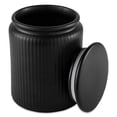 thumbnail image 1 of Thyme & Table, Large Ceramic Ribbed Kitchen Organization Jar, Black, 1 of 6