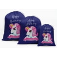 thumbnail image 1 of Darling Souvenir Licorne Bleue Anniversaire Personnalisée Fournitures de Fête Pochettes à Cordon Sacs à Cadeaux 15 Pcs, 1 of 5