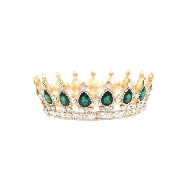 Rhinestone Crown Alloy Crown Rhinestone Decorative Shining Crown Beautiful Headdress for Woman (Blue)