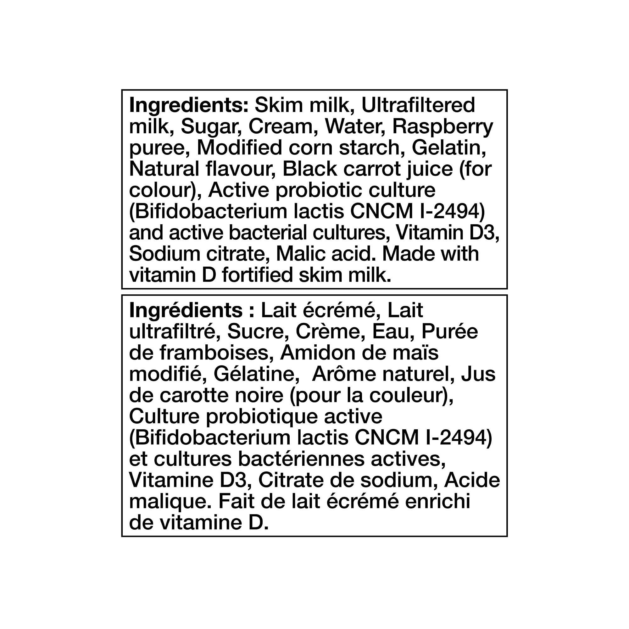 Activia Yogourt probiotique, saveur framboise