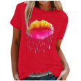 thumbnail image 1 of Birdeem T-Shirt Blouse à Manches Courtes à Col Rond Imprimé pour Femmes, Coupe Ample, 1 of 5
