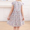 thumbnail image 5 of vdgthytj Robes d'Été pour Tout-Petites Filles à Imprimé Floral à Manches Volantées Robe Soleil Ligne A Robe de Plage pour Fête pour Enfants 2-10 Ans, 5 of 5