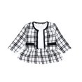 thumbnail image 1 of Ensemble Jupe à Carreaux pour Tout-Petits Enfants Bébés Filles Veste Manteau Haut Robe de Fête Tutu à Manches Longues, 1 of 9
