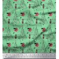 thumbnail image 1 of Soimoi Green polyester Crepe Fabric Champagne,Glass & Tree Christmas Decor Fabric Printed Yard 52 Inch Wide, 1 of 3