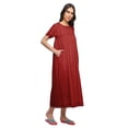 thumbnail image 4 of Moomaya Robe de Nuit à Manches Courtes pour Femmes en Coton, Ligne A, Maxi, Tenue de Nuit, 4 of 5