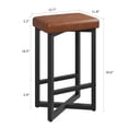 thumbnail image 4 of BeesClover Bar Stools Set, Counter Height Backless Barstools, with Metal Frame & Footrest, Counter Height Backless Barstools with Metal x-Frame, with PU Leather for Home Bar, Dining Room, 4 of 7