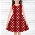 thumbnail image 2 of vdgthytj Robes Midi d'Été pour Filles Enfants Col Rond Pois Sans Manches Ligne A Fluide Longueur Genou Robe 4-14 Ans, 2 of 3