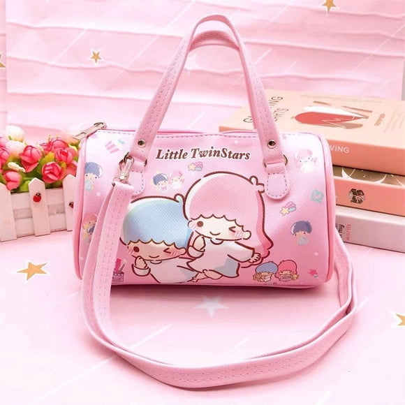 New Sanrio Cartoon Kurumi Handbag Cylinder Crossbody Bag Girl Portable Large Capacity Anime My Melody Cinnamoroll Storage Bag