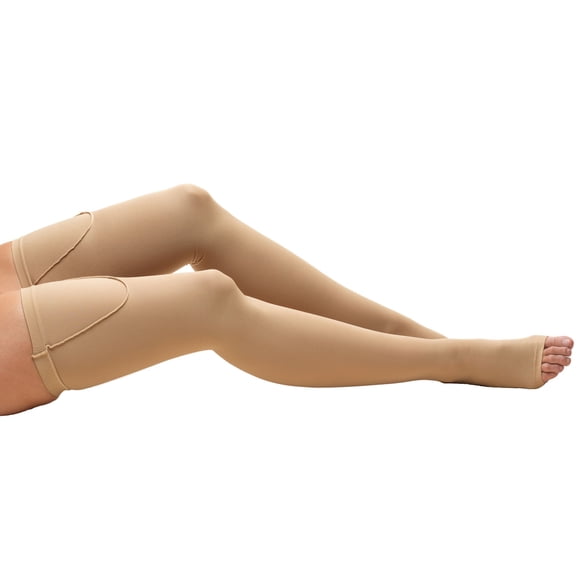 Truform Thigh High Stockings, Closed Toe: 18 mmHg, Beige, X-Large