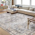thumbnail image 1 of HOMERRY Washable 9' x 12' Area Rug for Living Room Large Modern Boho Rug Traditional Rug Contemporary Floor Cover, Blue, 1 of 7