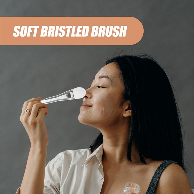 Raindrops 2Pcs Silver Mask Brush Facial Applicator for Travel Applying Masks