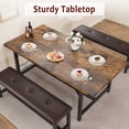 thumbnail image 3 of MIUUKA Extendable Dining Table Set for 4-6,Space-Saving Rectangle Kitchen Table with 2 Upholstered Benches,Sturdy Metal Frame, Ideal for Apartment, Dining Room, Small Spaces,Brown, 3 of 8