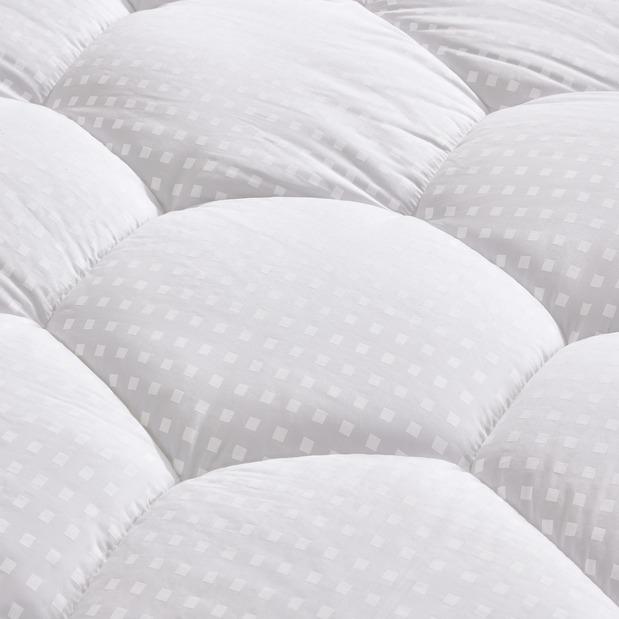 SONIVE Cotton Mattress Pad, Full Bedding Cover Quilted Fitted Mattress Protector 8-21" Deep Poket, Breathable Cooling Down Alternative Fill Mattress Topper White,Full Size