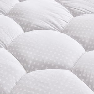 SONIVE Matelas de coton Pad, Couverture de lit complète matelassée matelassée 8-21" Poket profond, Respirant Refroidissement D'Alternative Remplissage Matelas Topper Blanc, Taille complète