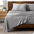 thumbnail image 1 of Bare Home Ultra-Soft Stretchy Sheet Set - Premium 1800 Collection - Deep Pockets - 3 Piece - Twin, Light Gray, 1 of 8