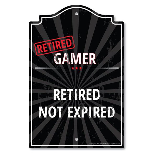 SignMission P-1014-RET-Gamer- 10 x 14 in. Signe en Plastique - Retraité Gamer