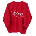 thumbnail image 2 of TIMIFIS Chandail Molletonné Surdimensionné pour Femmes Valentines Day Tenue Femmes Décontractée Chandail à Col Rond à Enfiler Hauts Mignon Imprimé Amour Chandail à Manches Longues Chemise - Printemps/été, 2 of 4