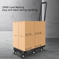 thumbnail image 4 of Folding Hand Cart, Expandable Chassis Flexible and Stable Platform Truck Sturdy Structure 2.5 inch Brake Wheel 6 Wheels with 2 Ropes for Travel Shopping, 4 of 7
